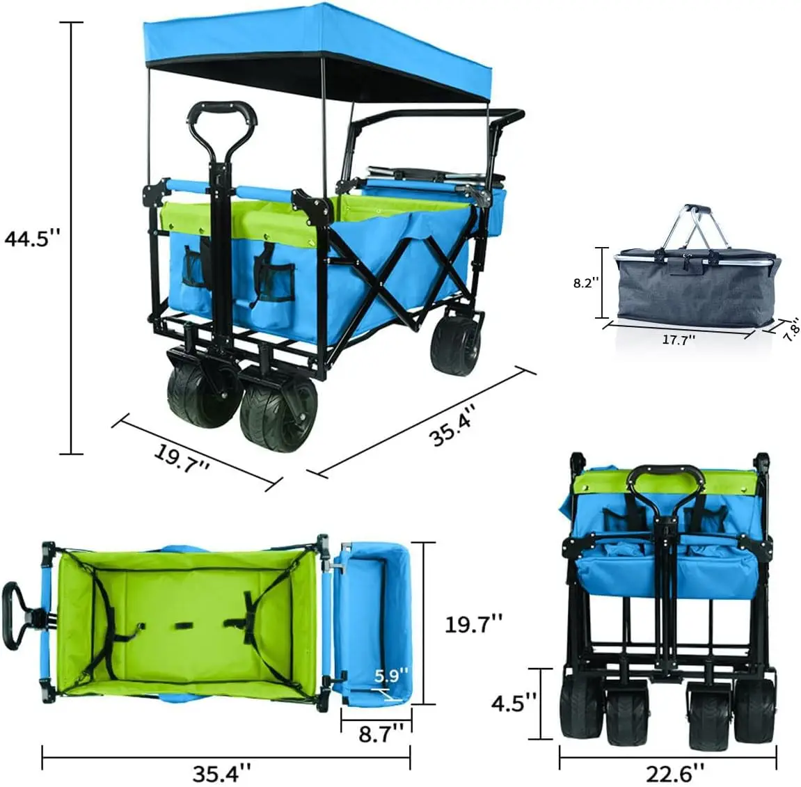 Folding Wagon Heavy Duty Removable Canopy 4