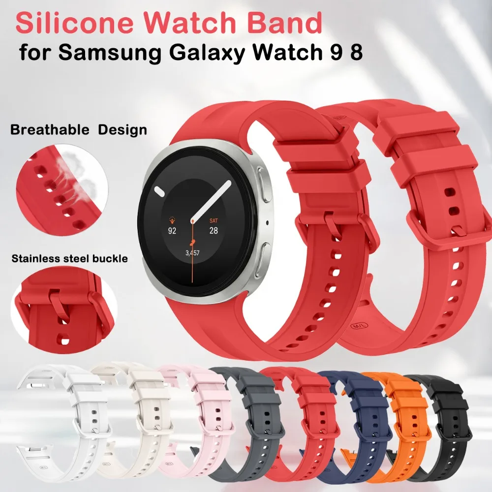 Sportliches Silikon-Uhrenarmband für Samsung Galaxy Watch 9 Atmungsaktives Flexibles Unisex-Uhrenband für Watch 8 40mm 44mm Classic 46mm
