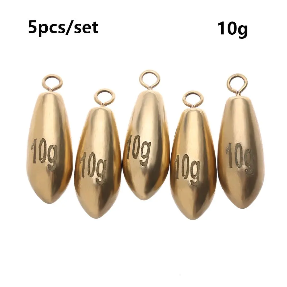 5pcs Split Line Sinkers Additional Weight Brass Fishing Lead fall Hook Connector Sinker