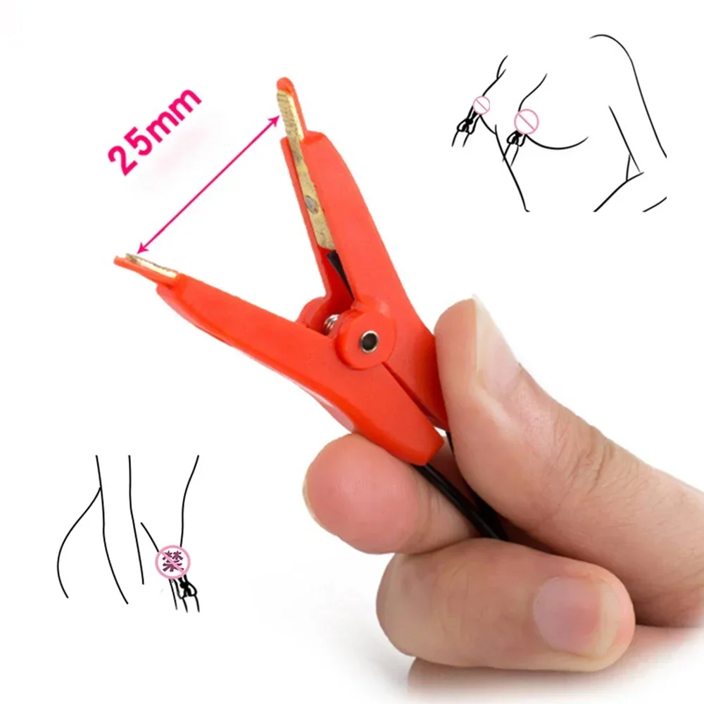 Electric Shock Breast Clamp Breast Massager BDSM Couple Flirting Clitoral Stimulation Masturbation Toy Female Chastity Sex Toys view 3