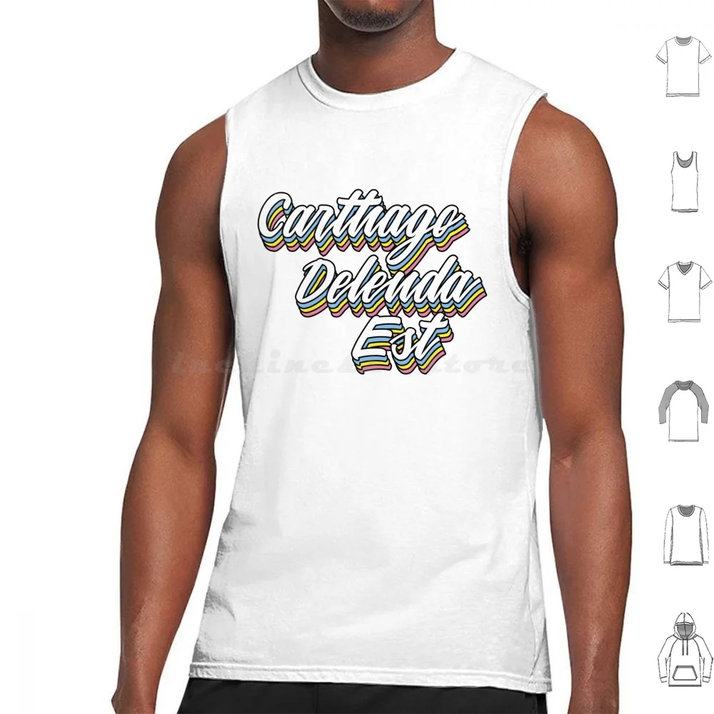 Carthago Delenda Est-Pop Latin Tank Tops Vest Sleeveless Carthago Delenda Est Cato The Elder Pop Latin Color Digital Design