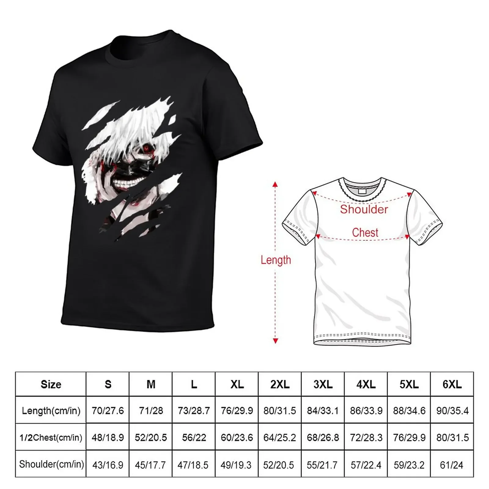 New Anime Kaneki Ken T-Shirt shirts graphic oversized graphic t shirt vintage anime shirts men