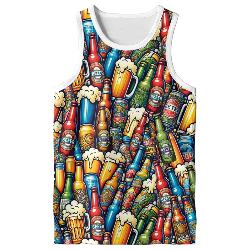 

German Beer Festival Graphic Man Tank Top Clothes Oktoberfest Party Food Waistcoat Bavarian Vest Boy Sleeveless T Shirt Tops Tee