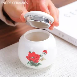 Ceramic Mini Tea Jar Box Portable Coffee Container Travel Pu 'er Tea Organizer Candy Moisture Proof Tank Teaware Supplies