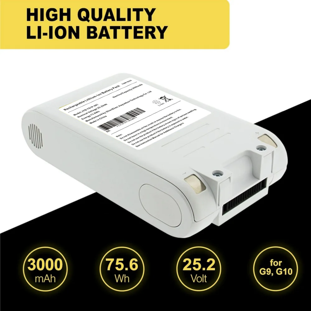 

25.2V 3000mAh Original 18650 Lithium-Ion Battery Rechargeable for Xiaomi Mijia Dreame G9 G10 Wireless Vacuum Cleaner.