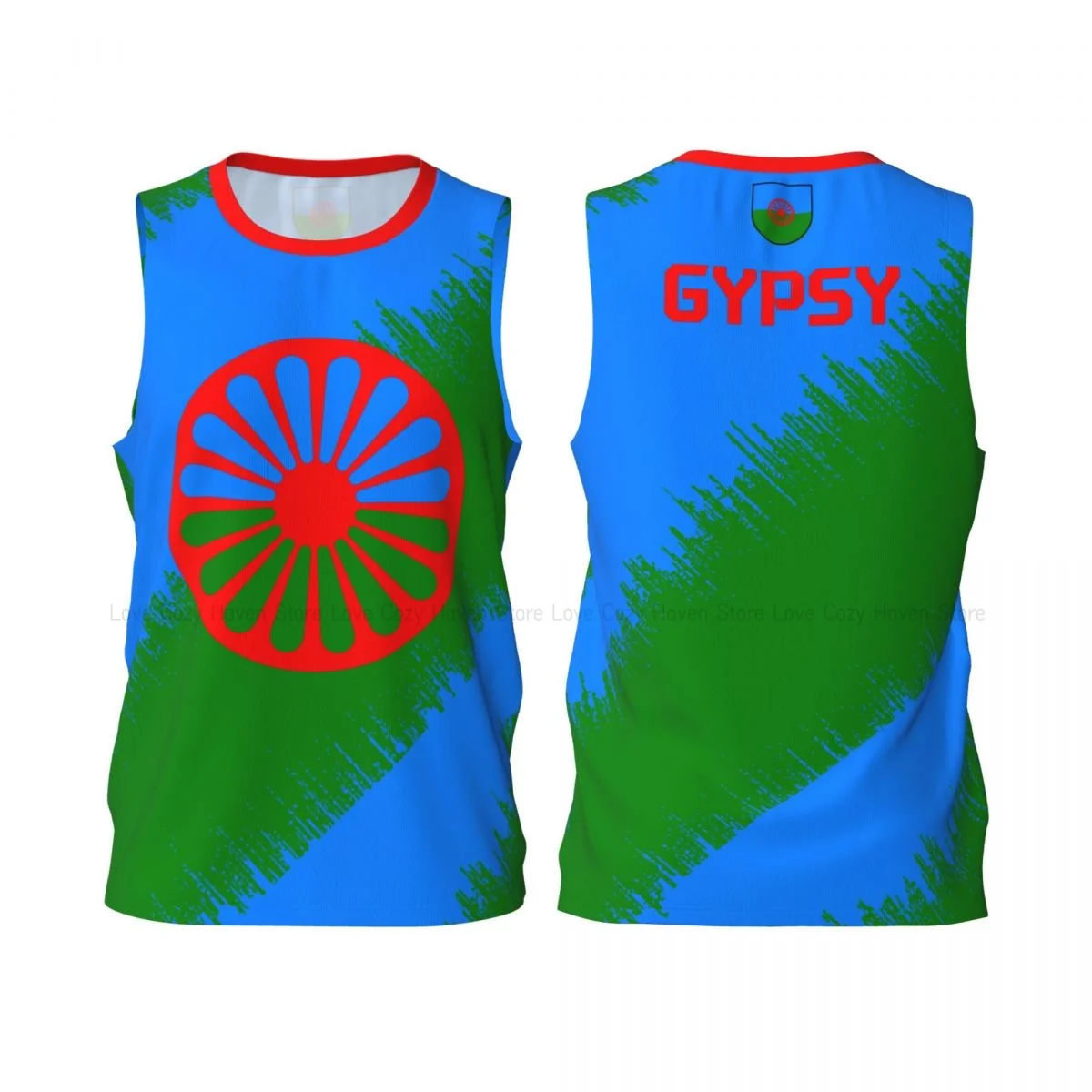 

2025 Sumer Sports Vest Outdoor Sleeveless T-Shirt Flag Of The Romani People Running Top Breathable High-Definition Printed Vest