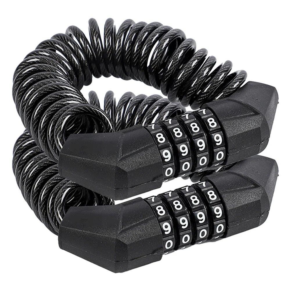 2Pcs Bike Lock 4 Digital Antitheft Password Combination Security for Bicycles Scooters Urban Commuting Travel