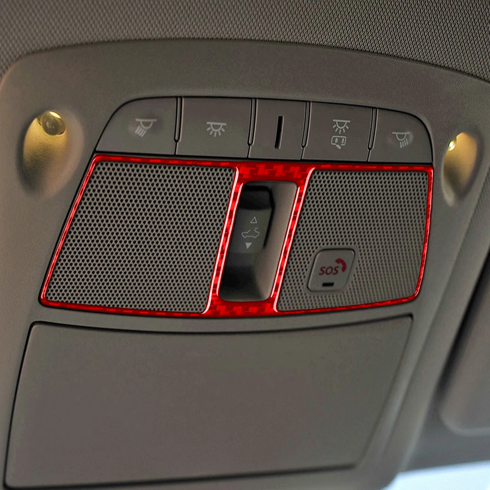 For Infiniti Q50 2014-2020 Auto Door handle Roof horn frame Trim Soft Red Carbon Fiber Decorative Car Accessories Stickers