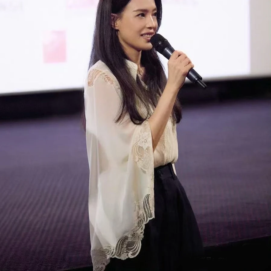 

Chu Qi High Faion Godd Series Очаровательная антикварная кружевная вышивка из шелка Long Sve irt French Sle Straight Cut