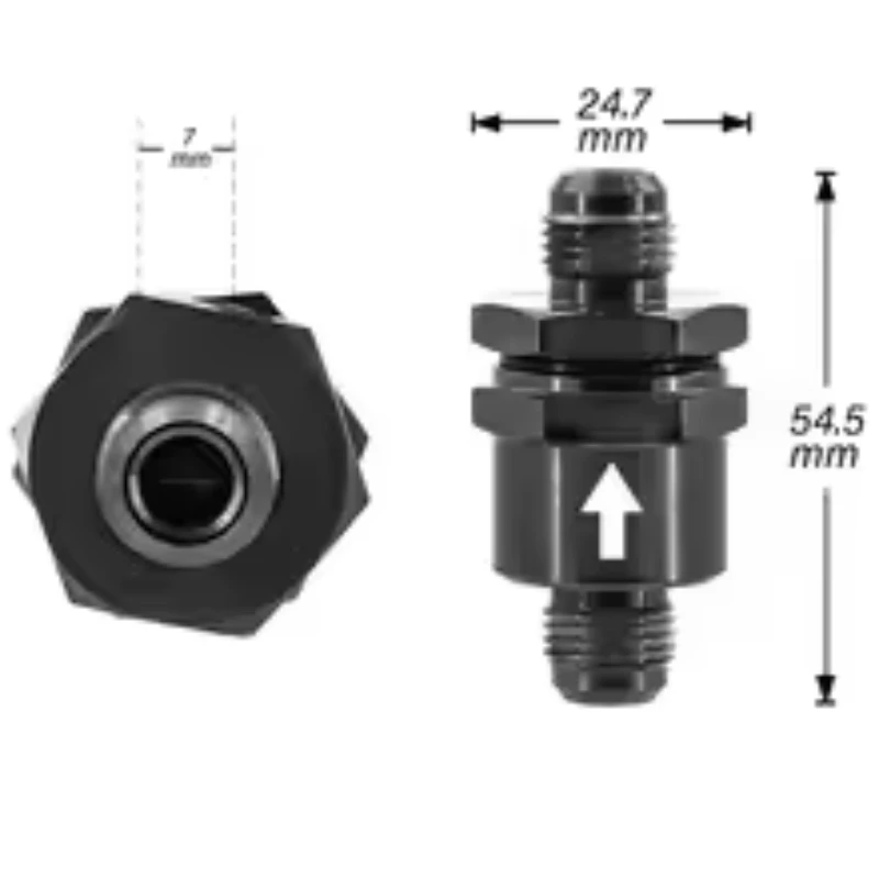 AN6 AN8 AN10 Flare Inline Check Valve Spring-Loaded 1-Way NonReturn Valve 9/16