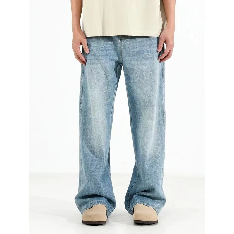 

Новые мужские джинсы 2026 года: весенние, тонкие, светло-голубые, модные, прямые, свободные, повседневные, джинсовые брюки, трендовые, универсальные, удобные.