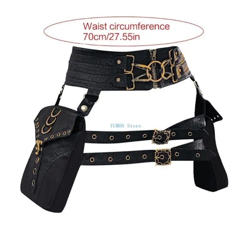 D0UD Convenient Phone Bag Fanny Pack Belt Bag Punk Waist Purse for Traveler