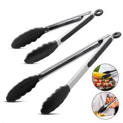 Premium Kitchen Tongs Silicone Cooking Tongs 9 12 inch BPA Free Non-Stick BBQ Cooking Grilling Locking Food Tongs