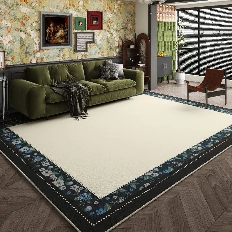 Modern-Style Living Room Carpet Geometric Floral Print Bedroom Rug Stylish Light Luxury Home Decor Coffee Table Mats Alfombra 러그