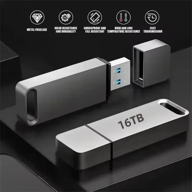 New Original Pen Drive 16TB USB 3.2 Flash Drive High-Speed Pen Drive Type-C Metal USB Memory For Computer Storage Devices