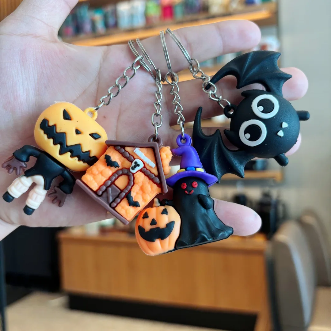 10/20pcs Cute Halloween Keychains PVC Ghost,Pumpkin,Skeleton Keychains Bag Decorations Halloween Party Favors Kids Adult Gifts