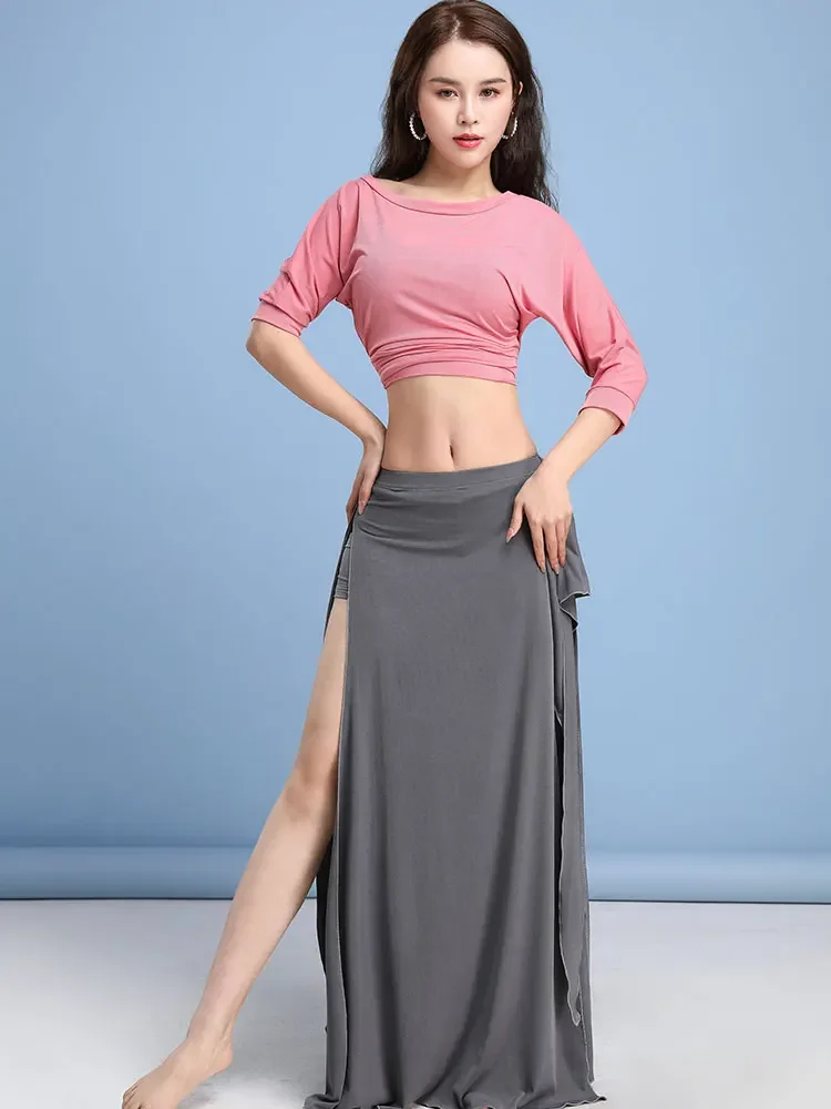 Costumi di danza del ventre della corea per le donne gonna lunga dea vestito da allenamento di danza orientale per le donne abbigliamento da ballo vestito da pratica