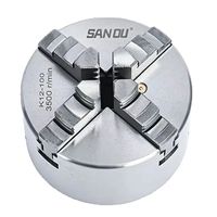Sanou K12-100 4 Inch 4 Four Jaw 80mm Lathe Chuck Cartridge with Self-Centering Machine Tools Accessories for Lathe