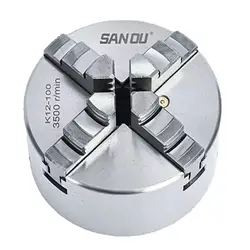 Sanou K12-100 4 Inch 4 Four Jaw 80mm Lathe Chuck Cartridge with Self-Centering Machine Tools Accessories for Lathe