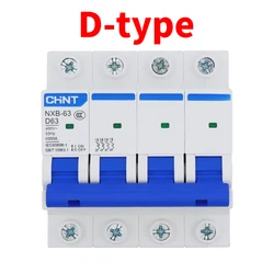 CHNT D-type 4P MBC 1A 2A 3A 4A 6A 10A 16A 20A 25A 32A 40A 50A 63A DZ47 NXB-D63 Circuit breaker Air switch MCB