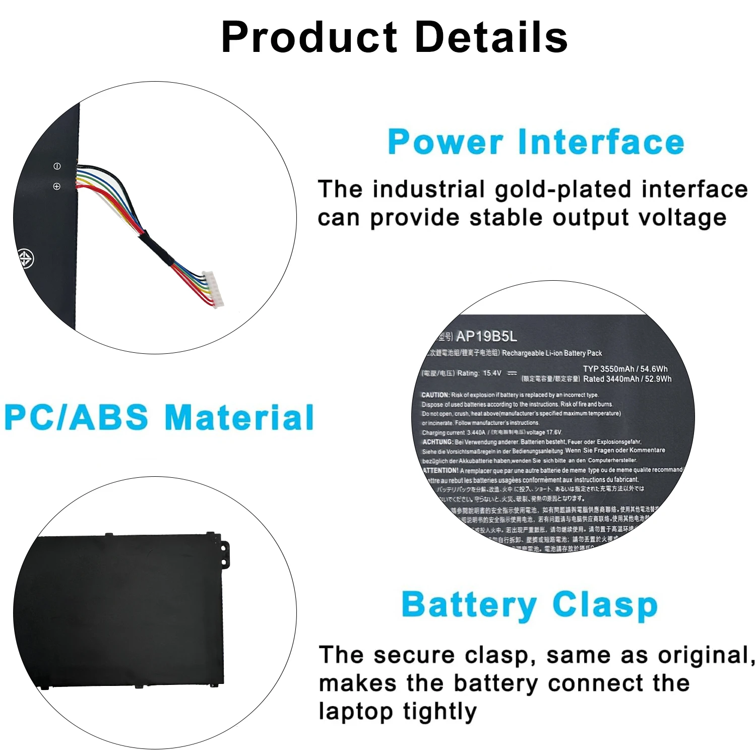 New AP19B5L Laptop Battery For Acer Aspire 5 A515-43 A515-43G A515-52 A515-52G A715-41G A715-41G-R5LR Swift 3 SF314-42 SP314