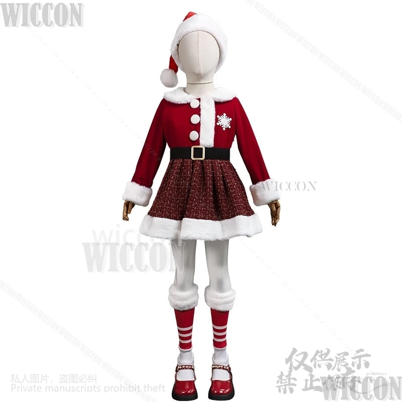 Disfraz de Navidad Kawaii de Anime, disfraz de Papá Noel Loli, vestido para niñas, traje bonito de Lolita, sombrero, fiesta, juego de rol, personalizado para niños