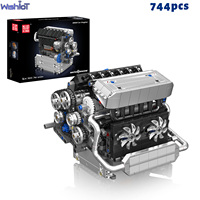 Mould King 10213 Tech Car Engine Building Blocks Simulation Model 744PCS Bricks Desktop Ornaments Kid Assembly Toy Birthday Gift