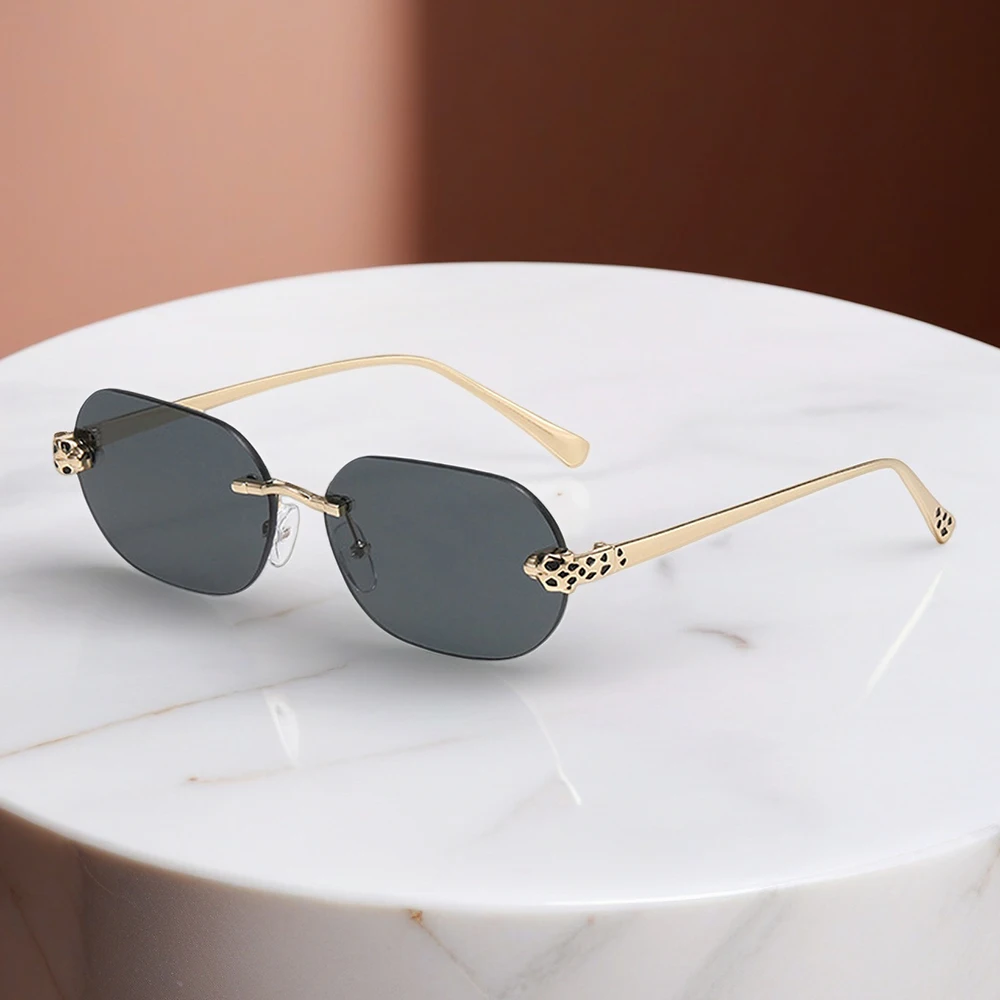 

Fashion Rimless Sunglasses Men Women Classic Frameless Sun Glasses Male Stylish Daily Decorative Driving Shades