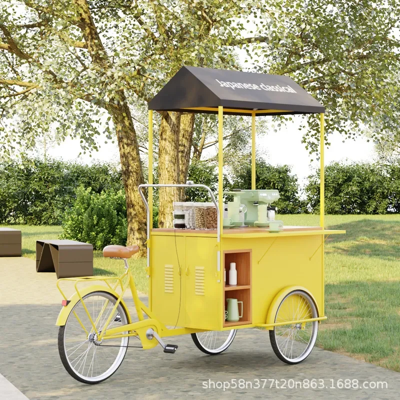 Outdoor Mobile Food Truck Tricycle Stall Cart for Street Vendor Promotion Display Vehicle