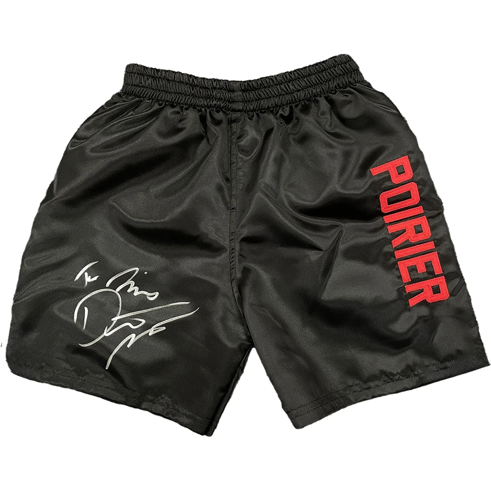 Top boxer Dustin Poirier Retro Signed Custom Fight Shorts Men Women MMA Octagonal Cage Oversized Jujutsu Training Shorts 