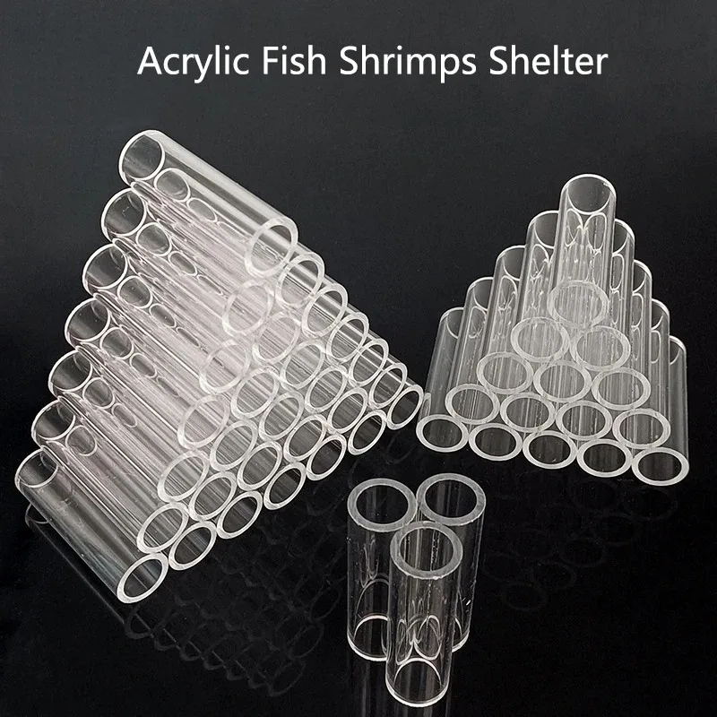 20mm Acrylic Aquarium Decoration Fish Shrimps Shelter House Pottery Scorpion House Canister Simulation Stone Fish Tank Decor 8cm