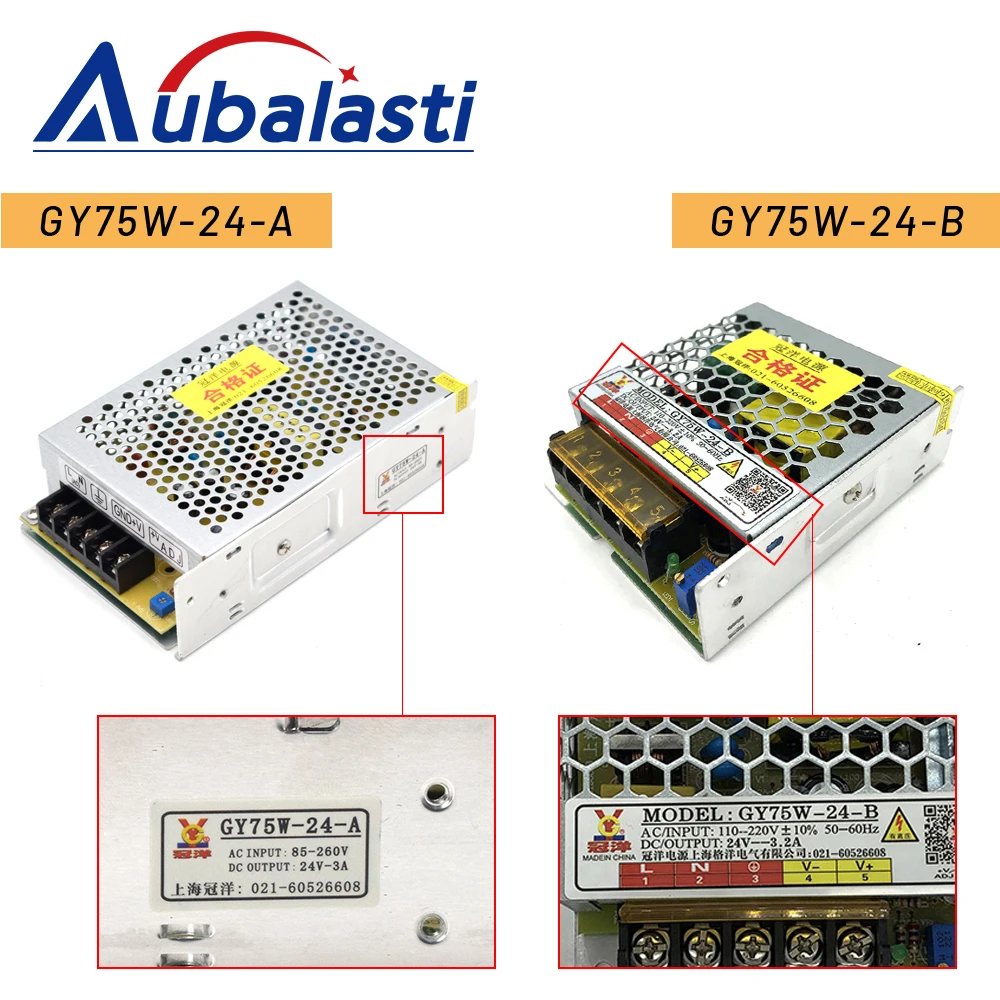 Aubalasti 24V 3A CNC Router Power Switch GY75W-24-A 24V 3A Switch Power Supply Output DC 24V3A