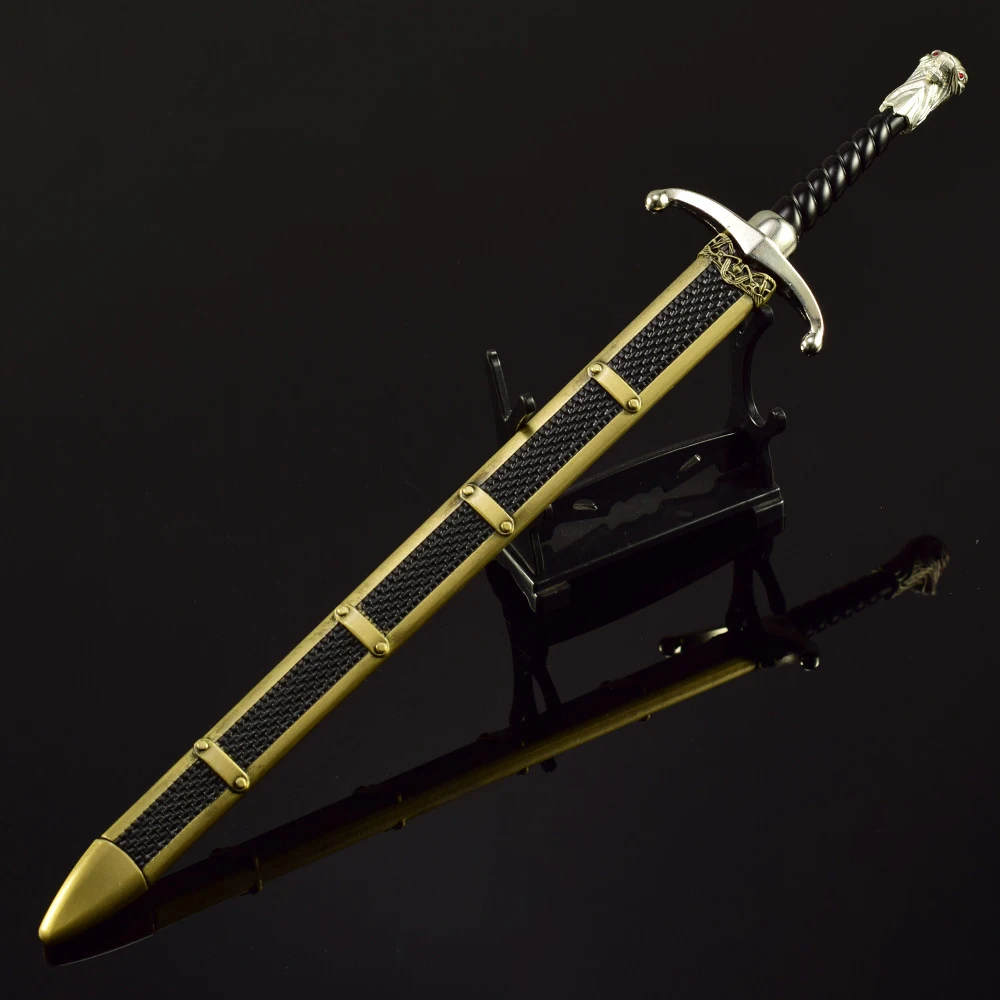 30cm New Power Game Longclaw Sword Damascus Steel Peripherals Metal Model and Props Desktop Decoration Ornaments Gifts Toys