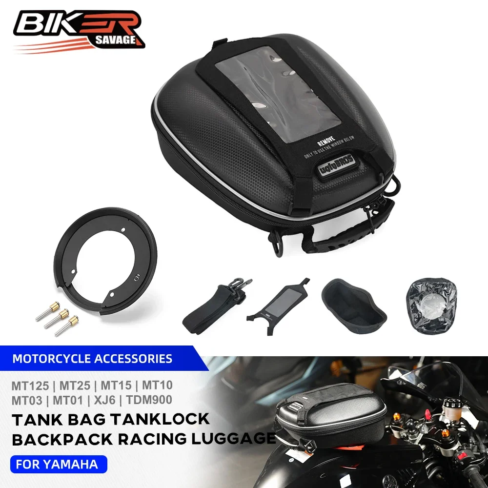 

For YAMAHA XJ6 MT-10 2024 Tank Bag Tanklock MT01 MT15MT125 XJR1200 XJR1300 XT1200 1995+ Motorcycle Tool Bag Waterproof Luggage