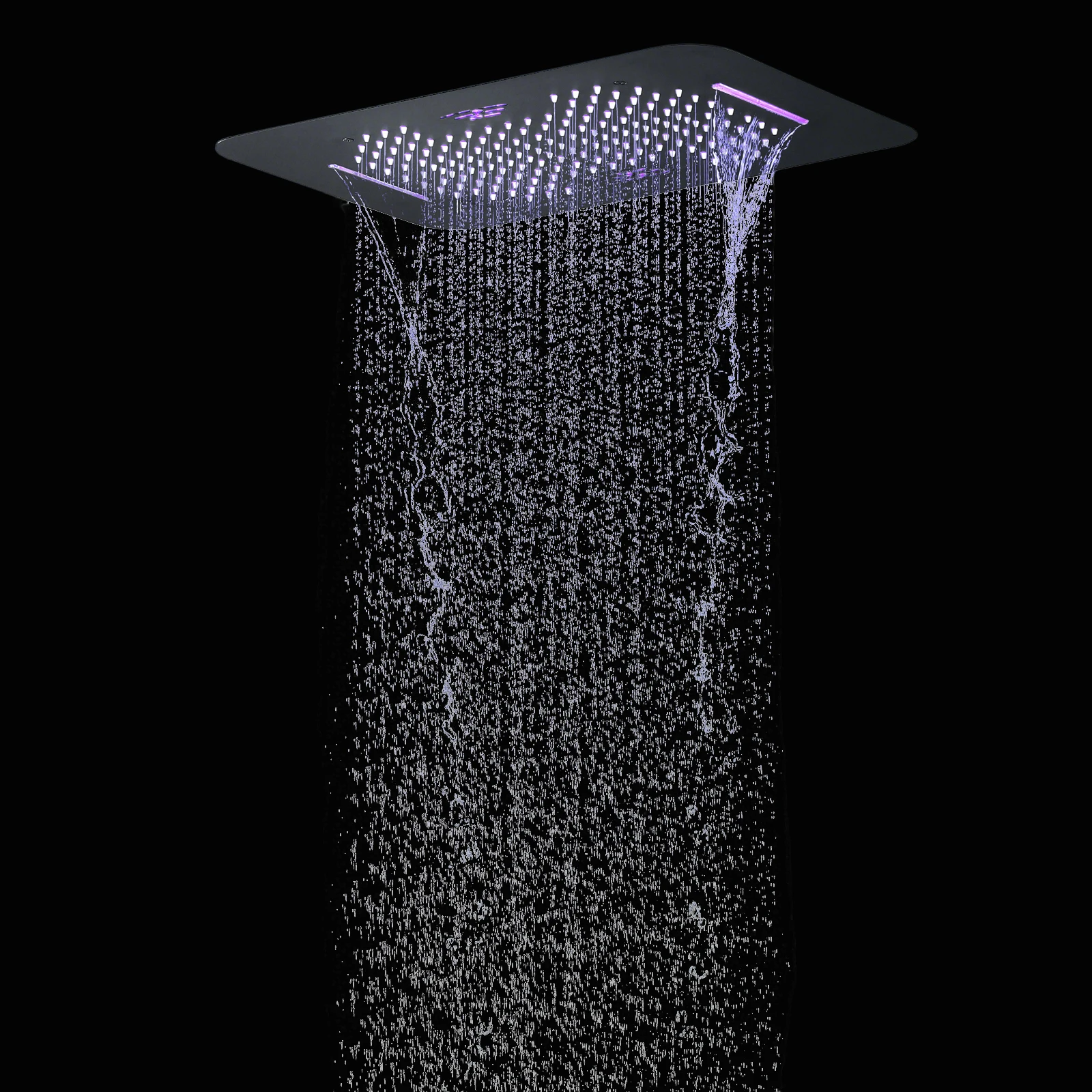 

Qlonn Luxury 2 Function Shower Panel Brushed Gold 580*380mm LED Music Shower Head Bathroom Accessories Embedded Ceiling