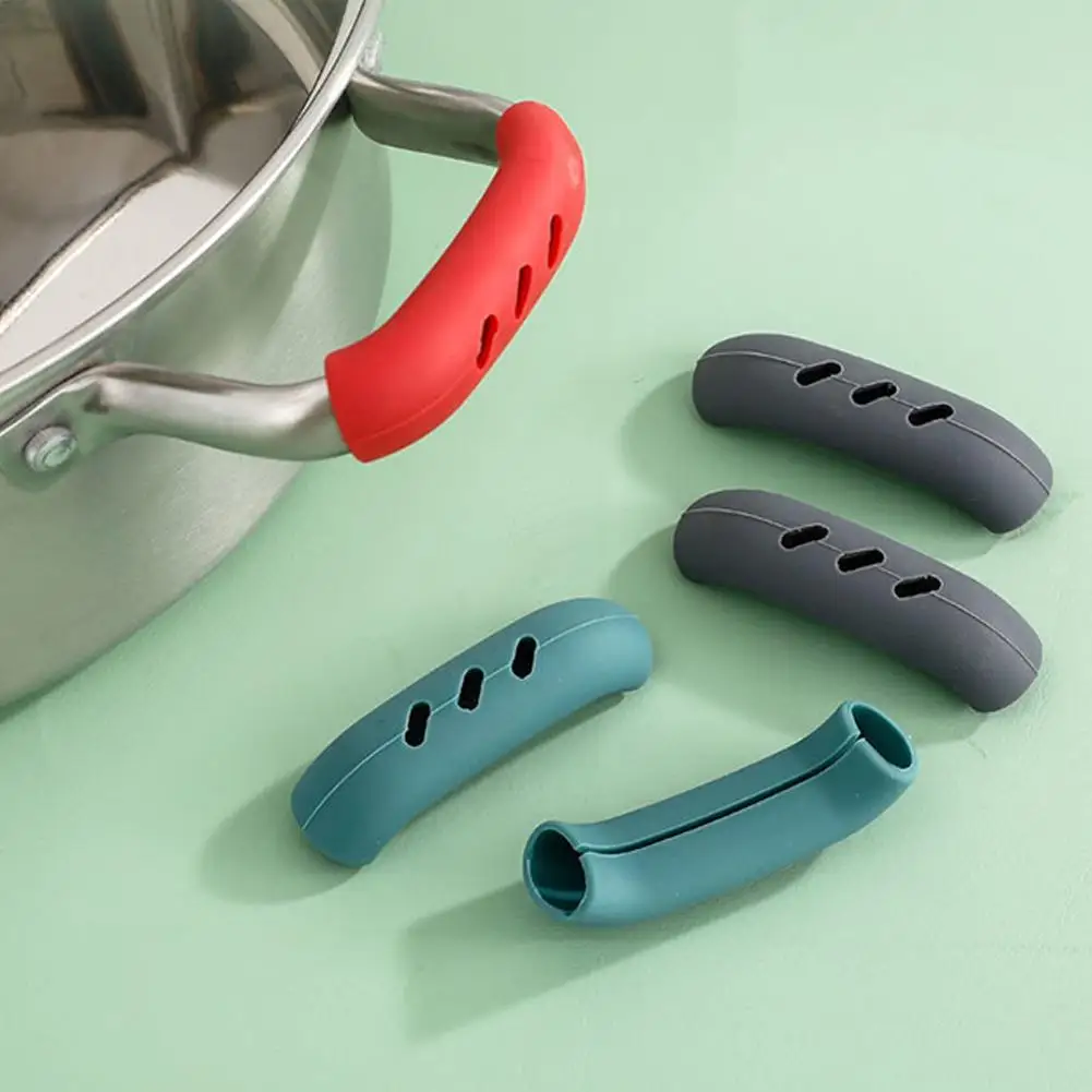 Silicone Hot Handle Holde Non Slip Rubber Pot Holders Ear Clip Cast Heat Pan Cover Resistant Handles Grip Potholde Iron F0k4