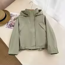 Windbreaker Jacket Women's Lightweight Hooded Outdoor Sports - New Green