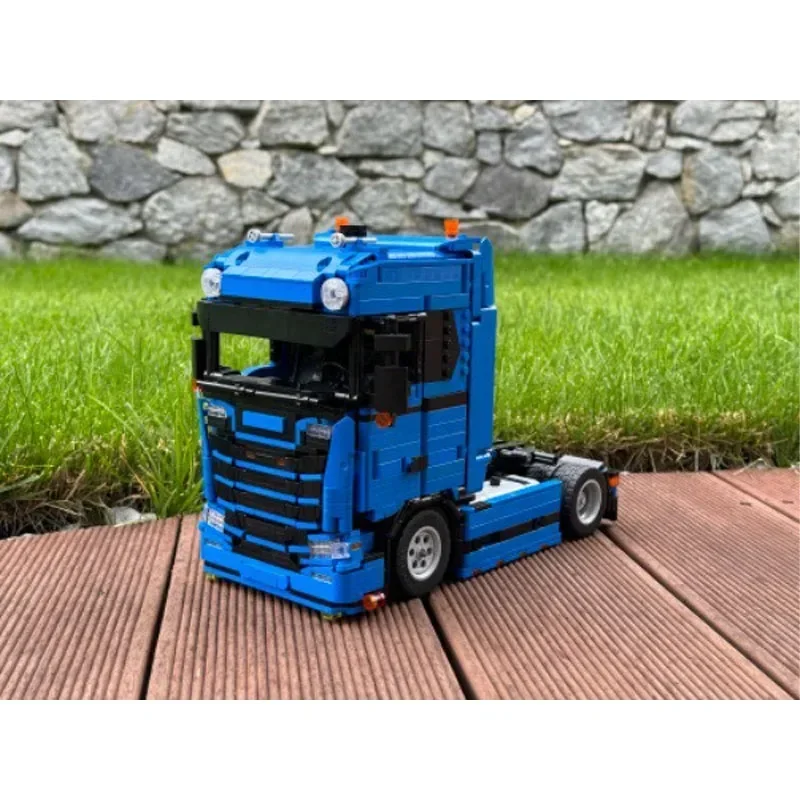 

MOC-181959Blue New Cargo Transport Truck Building Block Model1569Parts MOC Creative Boy Kids Christmas Building Blocks Toy Gifts