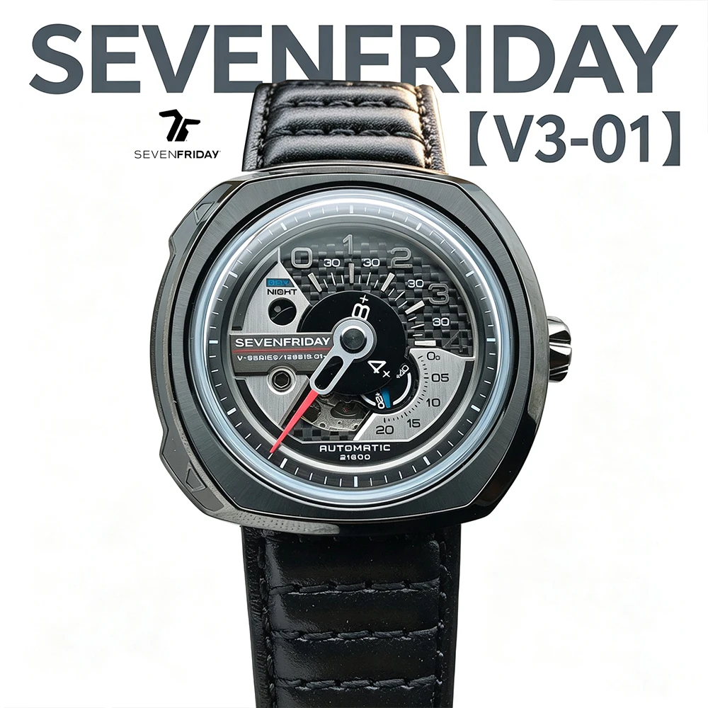 New product SEVENFRIDAY fashion men's watch V series watch V3/01 men and women with the same automatic mechanical movement coupl