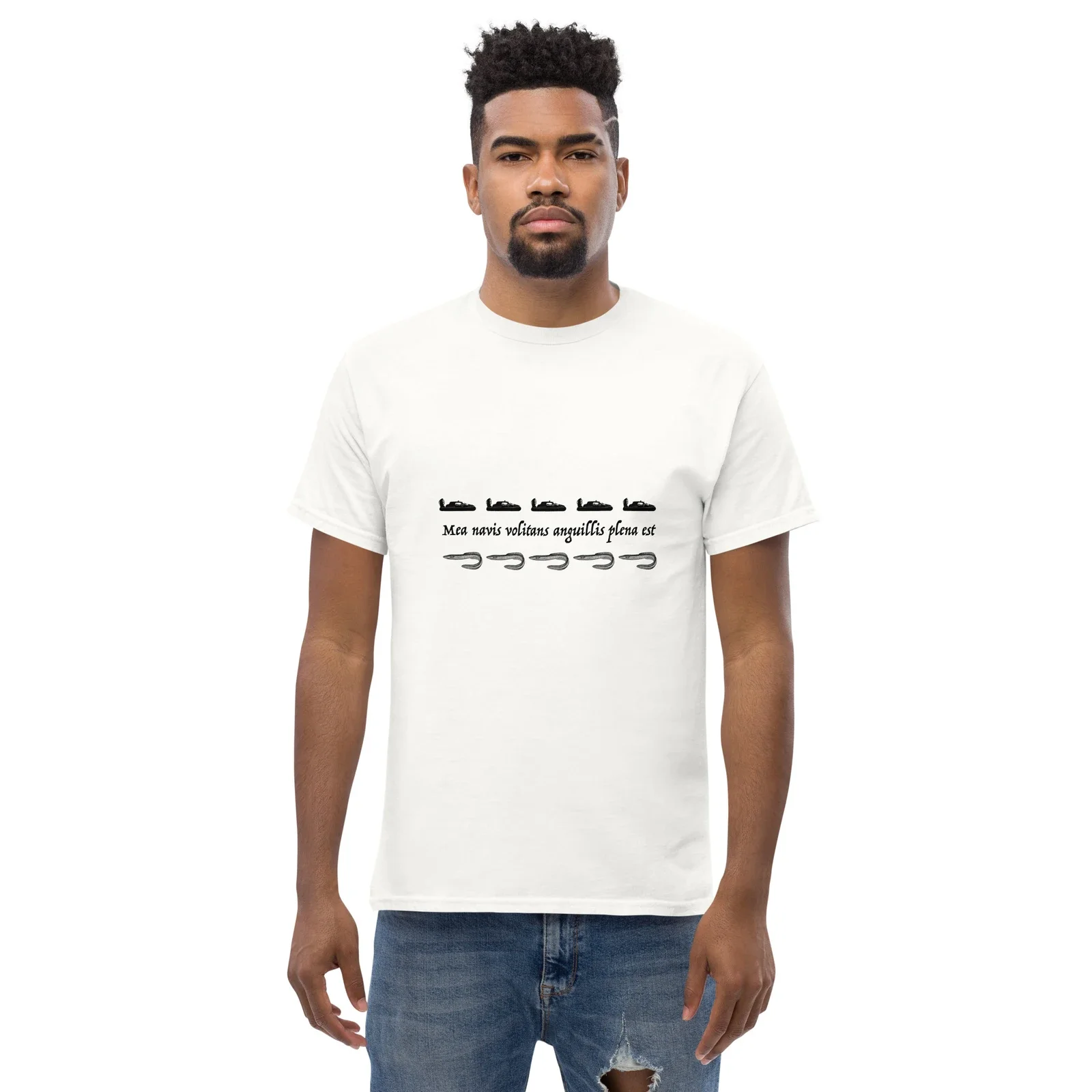 Latin: "My hovercraft...eels" Men's classic tee Monty Python Fan Art Polyglot