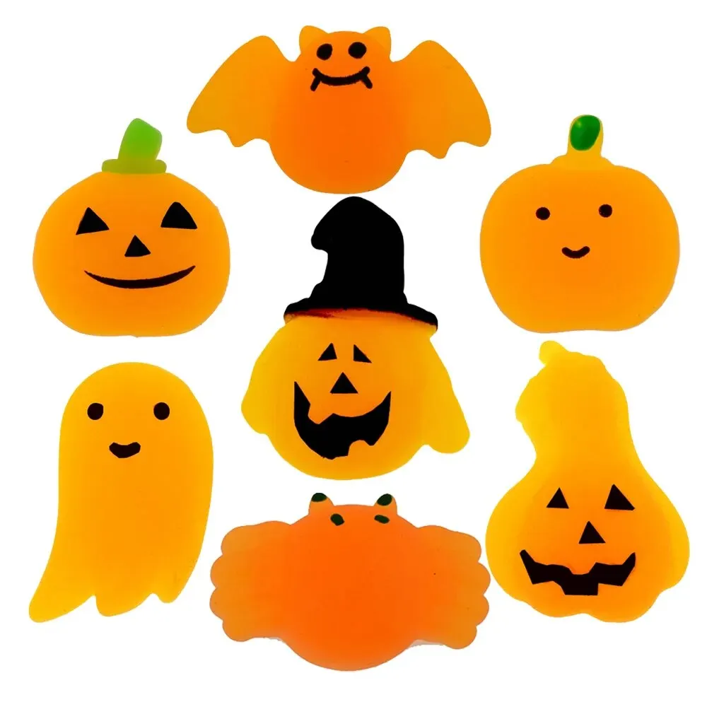 Halloween Party 10Pcs Novel Halloween Squeeze Stress Relief Toy Random Style Ghost Bat Pumpkin Squeeze Vent Toy