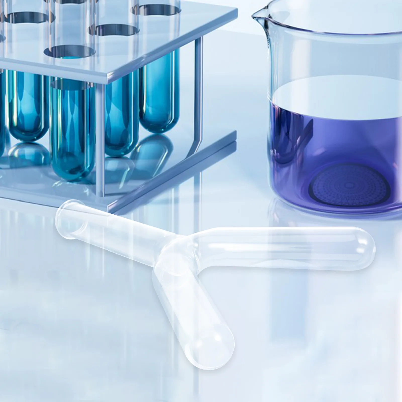 Y Shaped Glass Connector Tube Laboratory Chemistry Gas Adapter for Experimental Apparatus