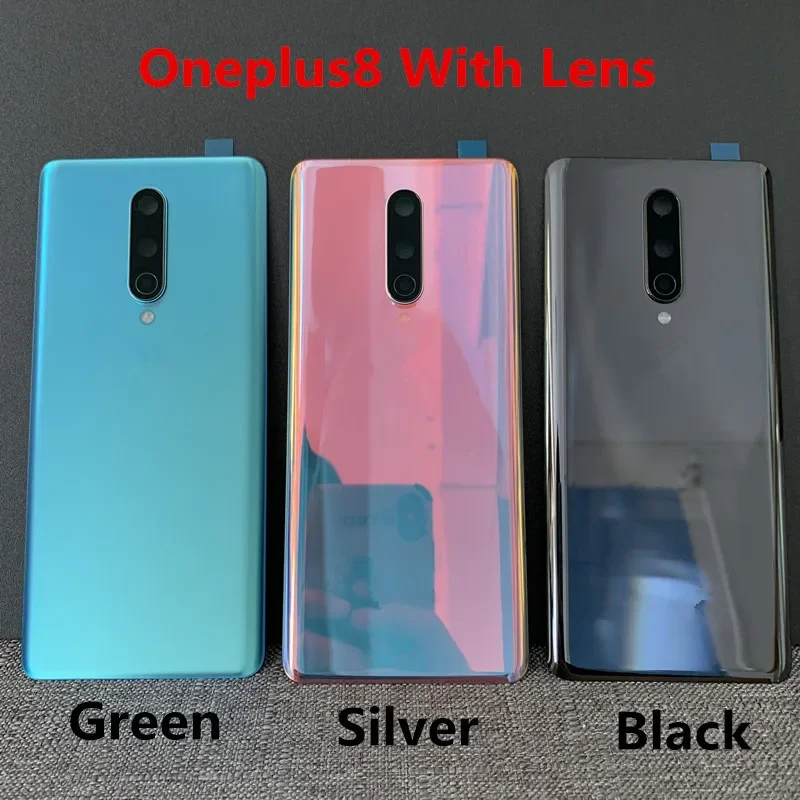 문짝 휴대폰 후면 케이스 및 카메라 렌즈 교체, Oneplus8 하우징, 6.55 인치 유리 배터리 후면 커버 수리