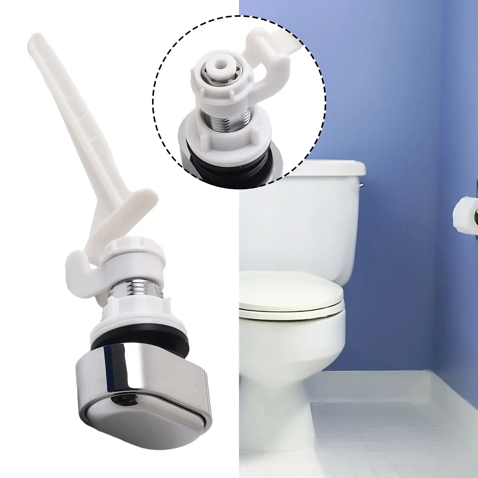 

ABS Toilet Tank Button Flush Lever Push Button Replacement Bathroom Accessory Toilet Push Water Side Tank Flush Button