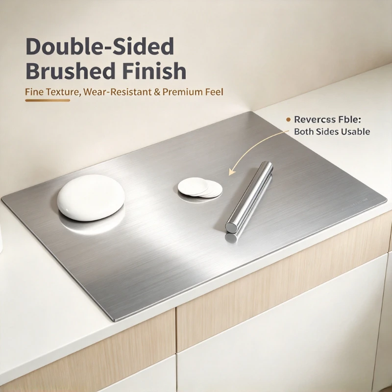 304 Stainless Steel Cutting Board Kneading Board Rolling Panel Baking Chopping Board Anti Mildew Kitchen Tool