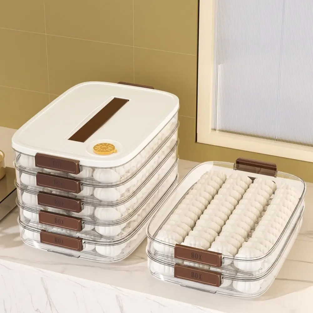 

Plastic Multilayer Dumpling Storage Box Food Grade Transparent Wonton Storage Box Stackable with Lid Frozen Dumpling Storage Box