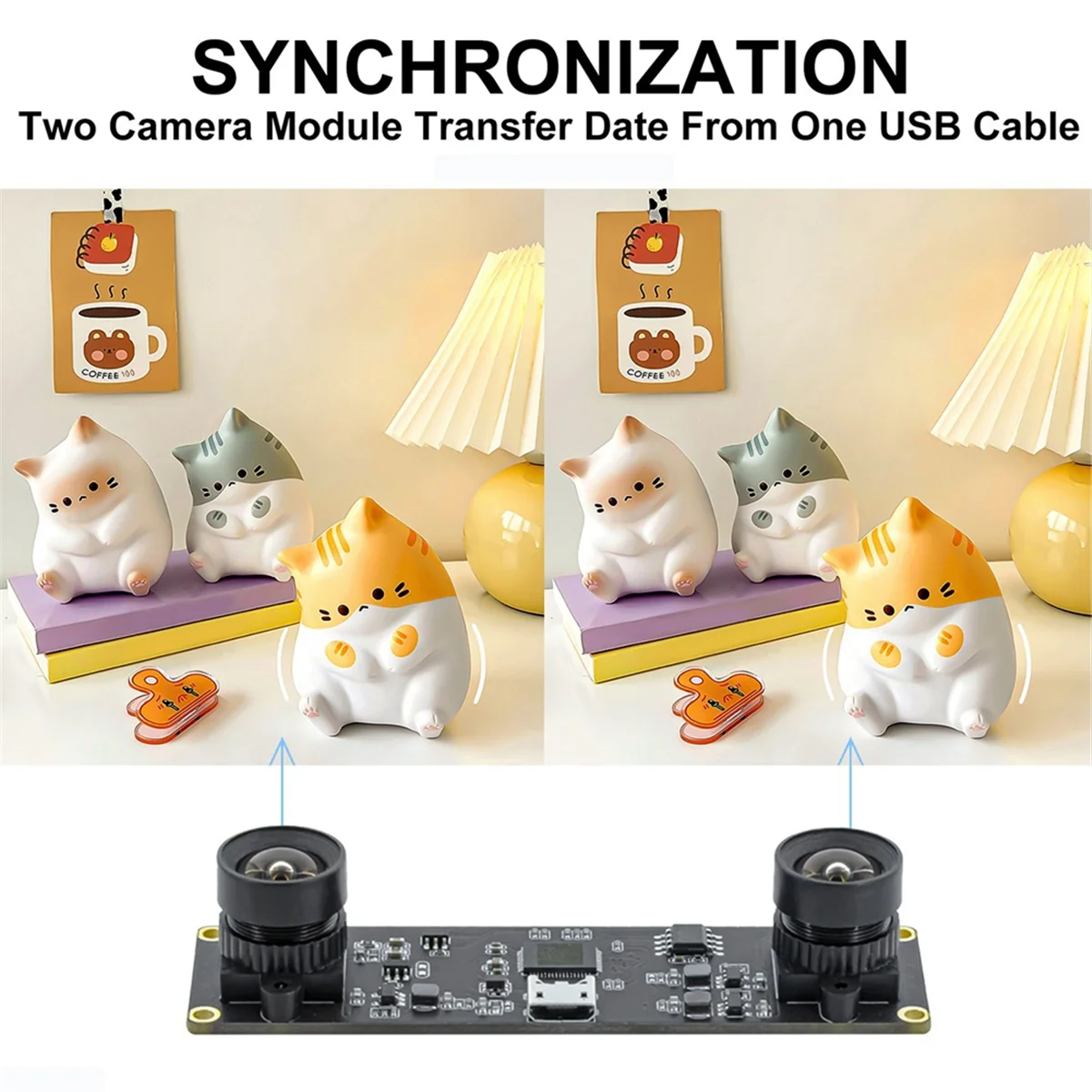 Global Shutter Synchronization Dual USB Camera Module 4MP 3840x1080 High Frame Rate 60fps with 80 Degree Lens/3.0mm