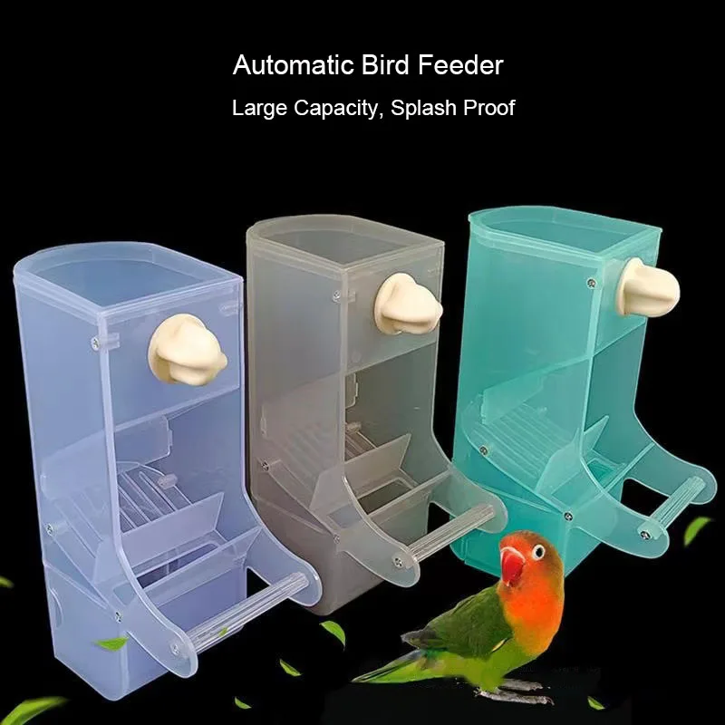 Large Capacity Automatic Bird Feeder Plastic Food Feeding Parrot Pet Food Bowls Pet Bird Supplies Splash Protection with Stand