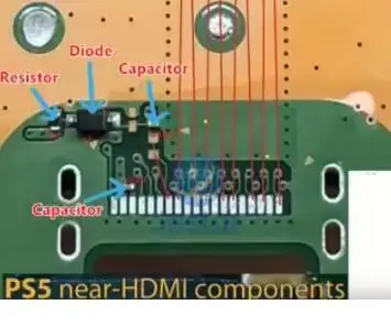 5-20sets For PS5 PlayStation 5 Near-HDMI Port Connector Diode Resistor Caps Capacitors Components Parts