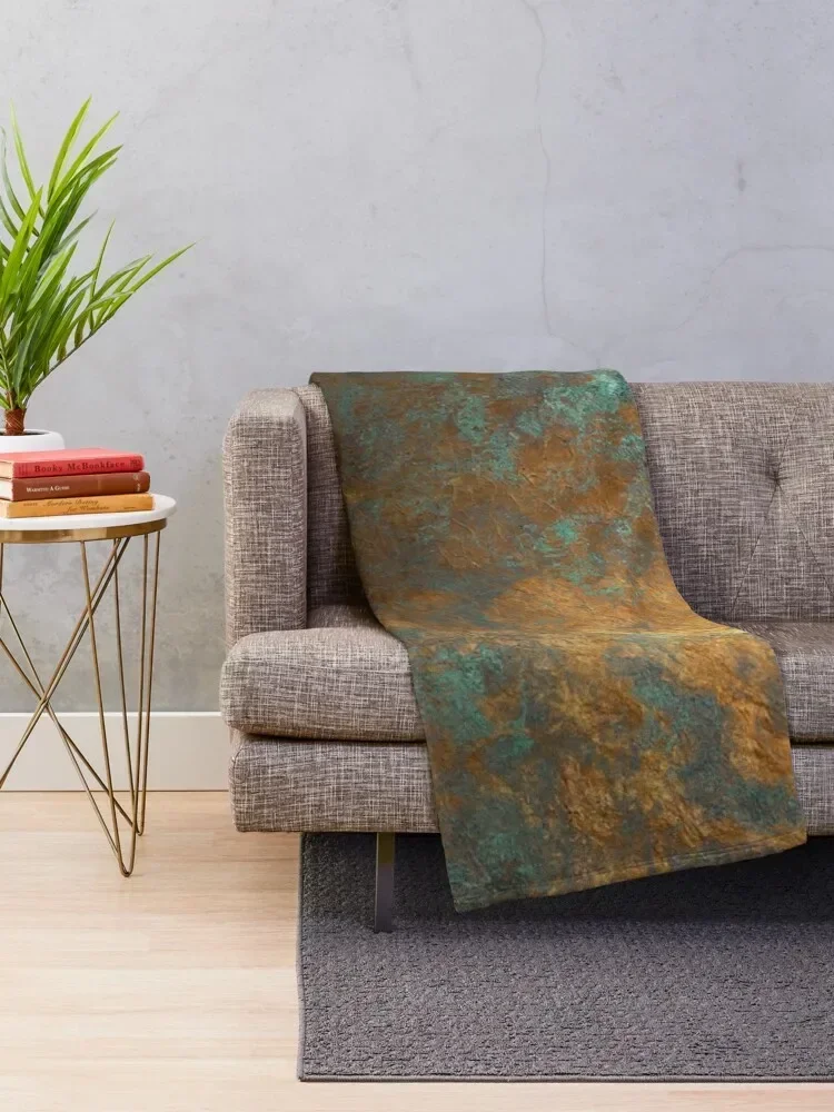 oxidized copper Throw Blanket For Decorative Sofa Nap Blankets